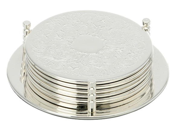 Versilberte Getränkeuntersetzer