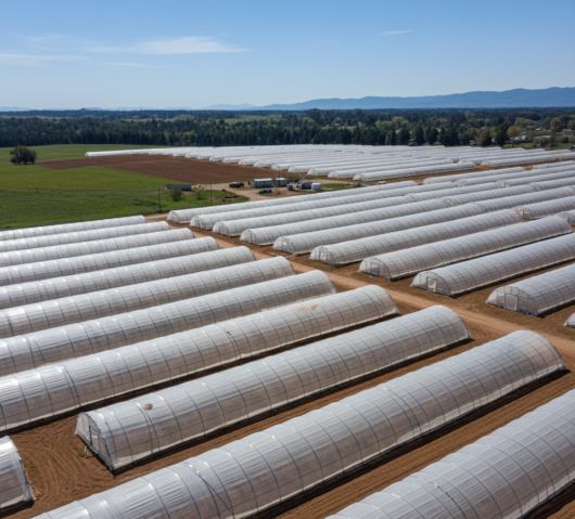 Bewässerung im Gewächshaus mit feinem Sprühnebel