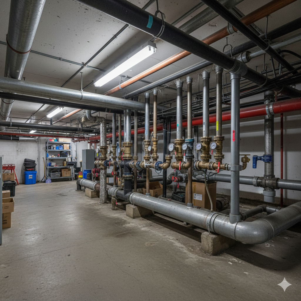 Mehrfamilienhaus mit Heizungs- und Wassertechnik